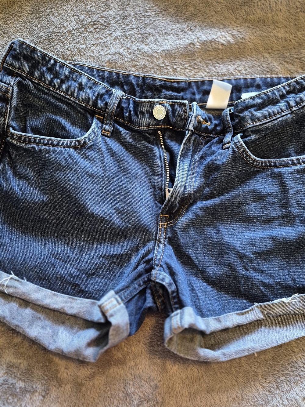 H&M Dark Blue Denim Roll-Cuff Women's Shorts